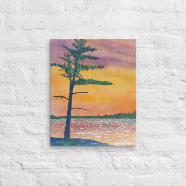 CANADIAN COTTAGE SUNSET - THIN CANVAS 16"X20"