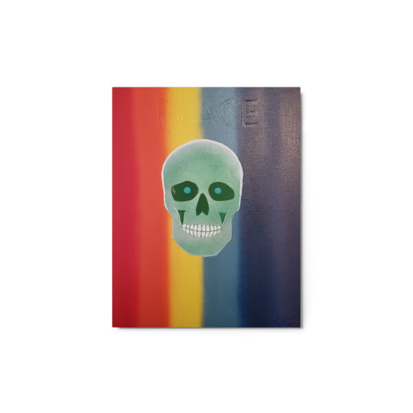 SKULL OF PEACE RAINBOW - 11"X14" METAL PRINT